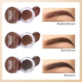 img 2 attached to 💁 LUXAZA Eyebrow Pomade Set: Long Lasting Waterproof Cream Brow Pomade for Defined Eyebrows - 3 Colors + Brushes Makeup Kit