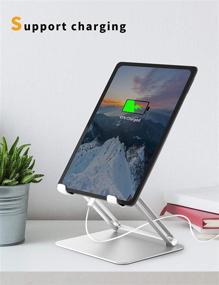 img 2 attached to 📱 ALASHI Tablet Stand: Adjustable, Foldable & Portable Holder for 7-13.3 Inch Tablets – Silver