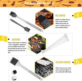 img 2 attached to 🔥 9-Piece Stainless Steel BBQ Grilling Tools Set with Portable Bag - Barbecue Griddle Accessories kit for Outdoor Camping, Teppanyaki, Kitchen, Backyard BBQ