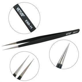 img 1 attached to 🔍 BEYELIAN Professional ESD-11 Eyelash Extension Tweezers for Isolation and Individual Lashes - Straight Tip Lash Tweezers