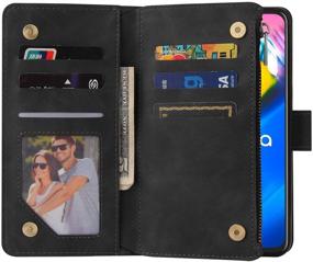 img 1 attached to 📱 Moto G Power 2020 Wallet Case - Leather Zipper Magnetic 6 Card Slots Purse Protection Back Cover - Compatible with Moto G Power (Black)