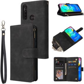 img 4 attached to 📱 Moto G Power 2020 Wallet Case - Leather Zipper Magnetic 6 Card Slots Purse Protection Back Cover - Compatible with Moto G Power (Black)