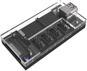 img 3 attached to Micro Connectors S08-303-IA - Acrylic Internal USB 2.0 Hub with Magnetic Base - Expand your setup with 5 USB 2.0 Ports