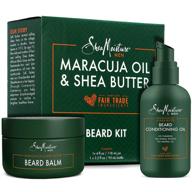 🧔 shea moisture beard oil & balm grooming kit: organic maracuja & shea oils, conditioning & softening - 3.2oz oil, 4oz balm logo