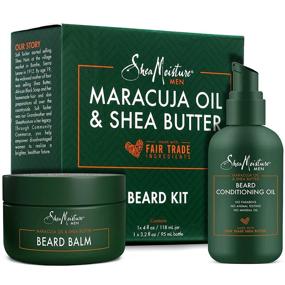 img 4 attached to 🧔 Shea Moisture Beard Oil & Balm Grooming Kit: Organic Maracuja & Shea Oils, Conditioning & Softening - 3.2oz Oil, 4oz Balm