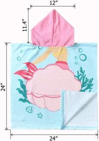 img 3 attached to Веселое и уютное детское пляжное полотенце NovForth: плавник русалки 🧜 с капюшоном для мальчиков и девочек, идеальное полотенце для малышей с капюшоном для бассейна.
