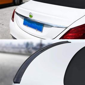 img 1 attached to COOL·CAR 4.9ft (150cm) Universal Carbon Fiber Trunk Spoiler Lip Kit Car Rear Spoiler Exterior Rear Spoiler Kit Universal Fits for Most Cars Easy Installation (Carbon Black long150cm)