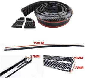 img 3 attached to COOL·CAR 4.9ft (150cm) Universal Carbon Fiber Trunk Spoiler Lip Kit Car Rear Spoiler Exterior Rear Spoiler Kit Universal Fits for Most Cars Easy Installation (Carbon Black long150cm)