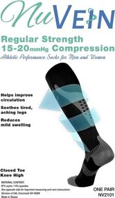 img 2 attached to ⚽️ NuVein Compression Socks: Enhance Athletic Performance & Aid in Medical Recovery – Knee High, Closed Toe, Silver on Black, Large (15-20 mmHg Support)