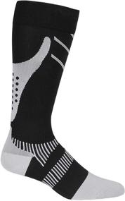 img 1 attached to ⚽️ NuVein Compression Socks: Enhance Athletic Performance & Aid in Medical Recovery – Knee High, Closed Toe, Silver on Black, Large (15-20 mmHg Support)