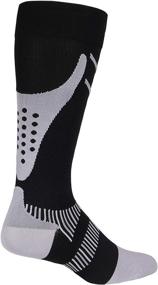img 4 attached to ⚽️ NuVein Compression Socks: Enhance Athletic Performance & Aid in Medical Recovery – Knee High, Closed Toe, Silver on Black, Large (15-20 mmHg Support)