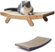 🐱 zamate 3-in-1 cat scratcher cardboard lounge - corrugated scratchers pad for indoor cats, vertical & horizontal scratching pads - 22x13 inches logo