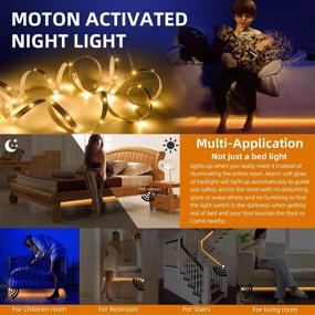 img 3 attached to Enhance Your Bedroom with Motion Activated LED Strip Lights: 9.8ft Under Bed Light with Automatic Shut-Off Timer for a Cozy Atmosphere!