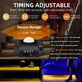 img 1 attached to Enhance Your Bedroom with Motion Activated LED Strip Lights: 9.8ft Under Bed Light with Automatic Shut-Off Timer for a Cozy Atmosphere!