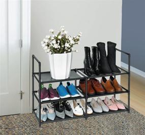 img 2 attached to Fiducial Home Shoe Rack Organizer - 3 👞 Tiers, Holds 12-15 Pairs of Shoes, Durable Shoe Shelf