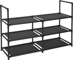 img 4 attached to Fiducial Home Shoe Rack Organizer - 3 👞 Tiers, Holds 12-15 Pairs of Shoes, Durable Shoe Shelf