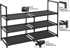 img 1 attached to Fiducial Home Shoe Rack Organizer - 3 👞 Tiers, Holds 12-15 Pairs of Shoes, Durable Shoe Shelf