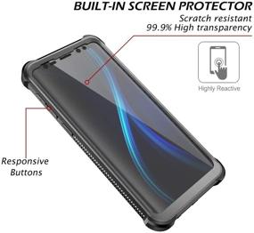 img 1 attached to Dexnor Galaxy S9 Case with Screen Protector - Black: Full Body Military-Grade Rugged 360° Protection, Shockproof, Heavy-Duty Defender for Samsung Galaxy S9