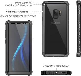 img 3 attached to Dexnor Galaxy S9 Case with Screen Protector - Black: Full Body Military-Grade Rugged 360° Protection, Shockproof, Heavy-Duty Defender for Samsung Galaxy S9