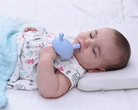 img 3 attached to 🍄 Blue Light Mombella Mimi Mushroom Pacifier Shape Skin-Like Teether Toy for Babies, 0-6 Months - Sucking Needs Support, Breast Feeding Weaning Aid, Preventing Digit Sucking
