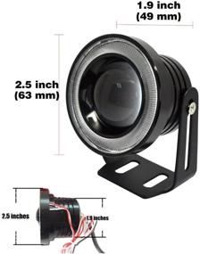 img 2 attached to 🚗 HonsCreat 2.5" Car COB LED Fog Light Projector with White Angel Eye Halo Ring DRL for Enhanced Driving Visibility