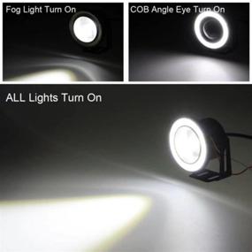 img 1 attached to 🚗 HonsCreat 2.5" Car COB LED Fog Light Projector with White Angel Eye Halo Ring DRL for Enhanced Driving Visibility