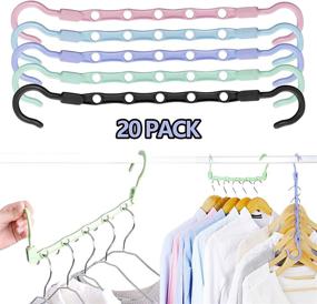 img 3 attached to 👕 20-Piece Strong Closet Organizer Hanger Set - Enhanced Closet Storage Space-Saving Hangers for Heavy Clothes, Ideal Dorm Room Essentials