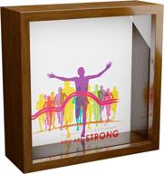 🏃 men's runner gifts: wooden shadow box 6x6x2 for the male runner, ideal for female runners, ironman triathletes, and marathon runners. victory men's marathon poster display for athletes, triathlon sports hanger idea логотип