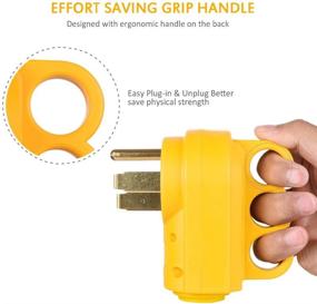 img 3 attached to Enhance your RV Experience with Snowy Fox Heavy 🔌 Duty 50 Amp Male Replacement Plug: Ergonomic Grip Handle Included
