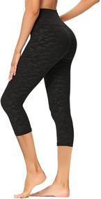 img 4 attached to GAYHAY Women's High-Waisted Capri Leggings - Soft Slim Tummy Control - Exercise Pants for Running, Cycling, Yoga, and Workout