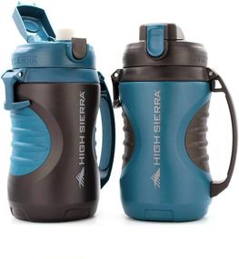 img 3 attached to 🥤 High Sierra 2 Pack 64 oz Insulated Water Bottle: Keep Liquid Cold for Up to 10 Hours, Leakproof Hydration Jug with Built-in Fence Anchor - BPA Free, Extra Large 1.89L Capacity, Easy to Clean