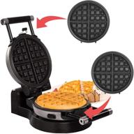 🧇 optimized health and home upgrade: automatic 360° rotating waffle maker with removable plates in black and silver логотип