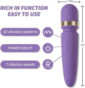 img 3 attached to 💜 Rechargeable Powerful Back Massager: 10 Patterns, 7 Speeds, USB Charged, Quiet & Waterproof - Ideal for Muscle Soreness Recovery - Purple