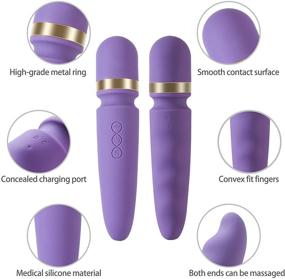 img 2 attached to 💜 Rechargeable Powerful Back Massager: 10 Patterns, 7 Speeds, USB Charged, Quiet & Waterproof - Ideal for Muscle Soreness Recovery - Purple