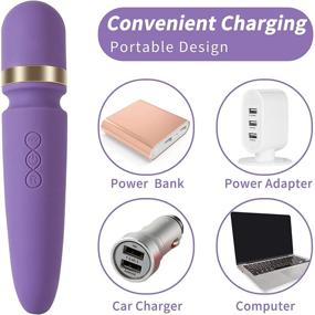 img 1 attached to 💜 Rechargeable Powerful Back Massager: 10 Patterns, 7 Speeds, USB Charged, Quiet & Waterproof - Ideal for Muscle Soreness Recovery - Purple