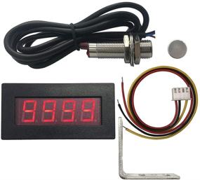 img 4 attached to DIGITEN 4 Digital High Visibility Red LED Tachometer RPM Speed Meter Hall Proximity Switch Magnet Sensor NPN Sensor Mounting Holder for Lathe Conveyor Belt