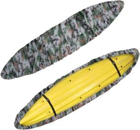 img 3 attached to 🛶 Dulcii Universal Camouflage Kayak Canoe Boat Cover: Waterproof, UV Resistant Dust Storage Shield - Fits 8.5ft to 18ft, 6 Sizes Available