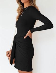 img 1 attached to 👗 MEROKEETY Women's Bodycon Crewneck Dresses - Trendy Clothing for Women
