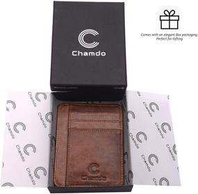 img 1 attached to Premium Tan Minimalist Wallets: Discover Chamdo's Genuine Wallet for Ultimate Simplicity