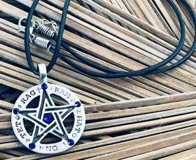img 3 attached to 🌟 Pewter Pentagram Tetragrammaton Pendant with Swarovski Crystals on Leather Necklace - Perfect Birthday Gift!