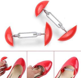 img 4 attached to 👞 1 Pair Mini Shoe Stretchers - Men and Women Shoe Shapers, Width Extendable, Adjustable - Red