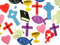 🙏 large assorted religious foam stickers for sunday school or classroom – value pack of 250 in convenient container logo