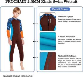 img 3 attached to 👧 Premium Kids Wetsuit for Boys and Girls - 2.5mm Neoprene Full Body Thermal Swimsuit with UV Protection for Water Sports, Surfing and Swimming