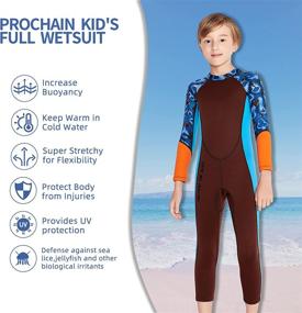 img 1 attached to 👧 Premium Kids Wetsuit for Boys and Girls - 2.5mm Neoprene Full Body Thermal Swimsuit with UV Protection for Water Sports, Surfing and Swimming