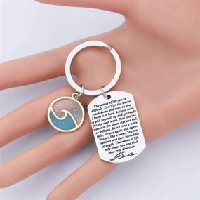 img 1 attached to 🌊 UJIMS Wave Keychain: Empowering Ocean-Inspired Quote Gift, Life's Challenging Waves Encouragement Jewelry for Her