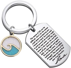 img 4 attached to 🌊 UJIMS Wave Keychain: Empowering Ocean-Inspired Quote Gift, Life's Challenging Waves Encouragement Jewelry for Her