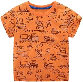 img 4 attached to 👕 CozyKid Toddler Boy Kids Short Sleeve T-Shirts