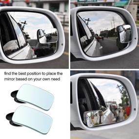 img 1 attached to 🚘 Повысьте безопасность вашего автомобиля с помощью KMMIN квадратных конвексных зеркал для слепых зон - HD безрамочные 360° вращающиеся (2 шт.)