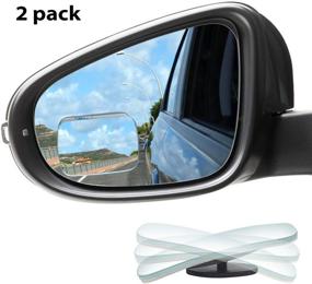img 4 attached to 🚘 Повысьте безопасность вашего автомобиля с помощью KMMIN квадратных конвексных зеркал для слепых зон - HD безрамочные 360° вращающиеся (2 шт.)