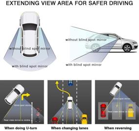 img 3 attached to 🚘 Повысьте безопасность вашего автомобиля с помощью KMMIN квадратных конвексных зеркал для слепых зон - HD безрамочные 360° вращающиеся (2 шт.)